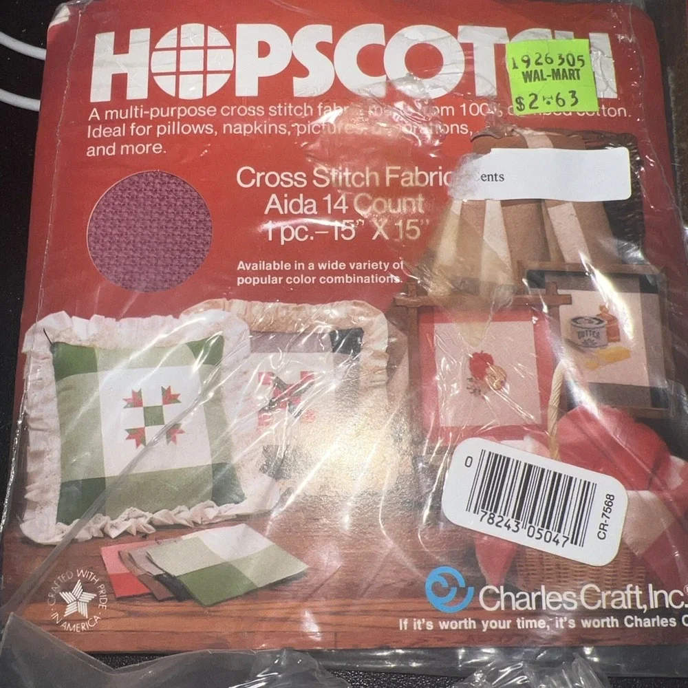 Charles‎ Craft HOPSCOTCH Aida 14 Cross Stitch Fabric Lot of 4 Multicolor NEW (D)